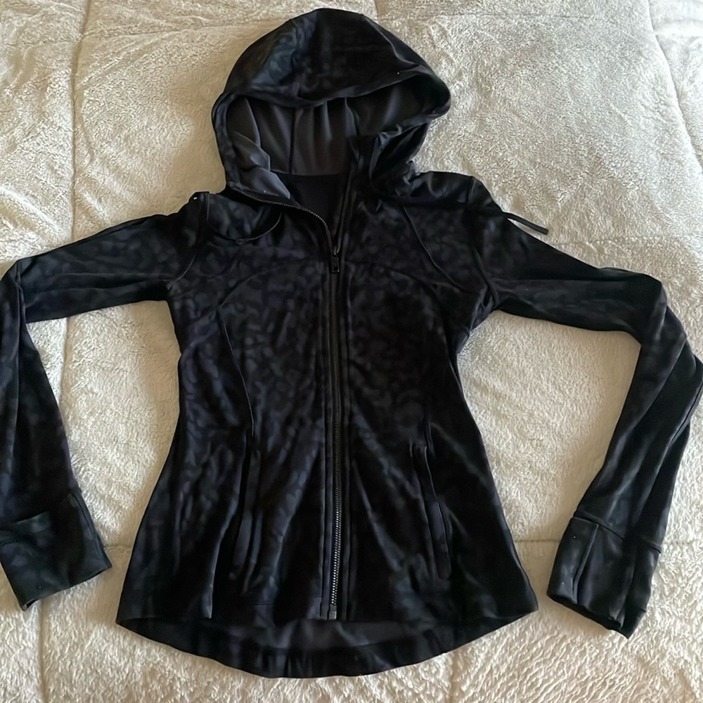 Black Cheetah Print Lululemon Hooded Define Jacket